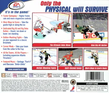 NHL 2000 (US) box cover back